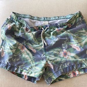 H&M Vintage Floral Swim Shorts Sz Large